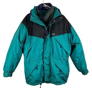 Vintage 80's CB Sports Ski Jacket Small Puffer Coat with Soft Shell Size M Men's